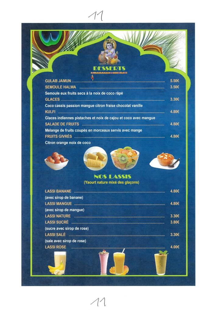 Desserts et Lassis